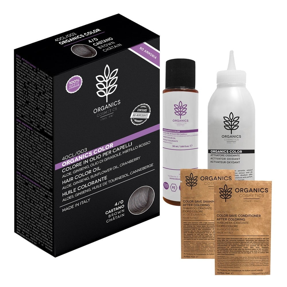 Tinta per capelli organics color castano (brown)