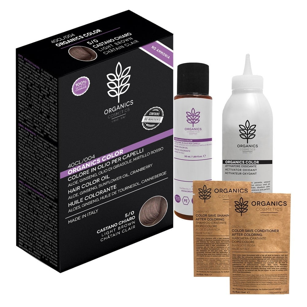 Tinta per capelli organics color CASTANO CHIARO - LIGHT BROWN