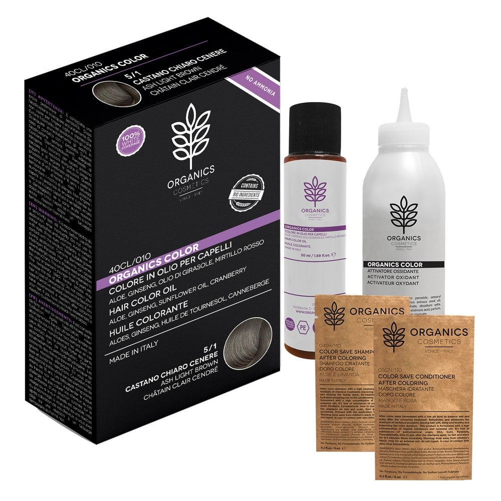 CASTANO CHIARO CENERE – Tinta per capelli Organics Color