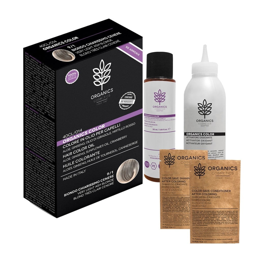 BIONDO CHIARISSIMO CENERE – Tinta per capelli Organics Color